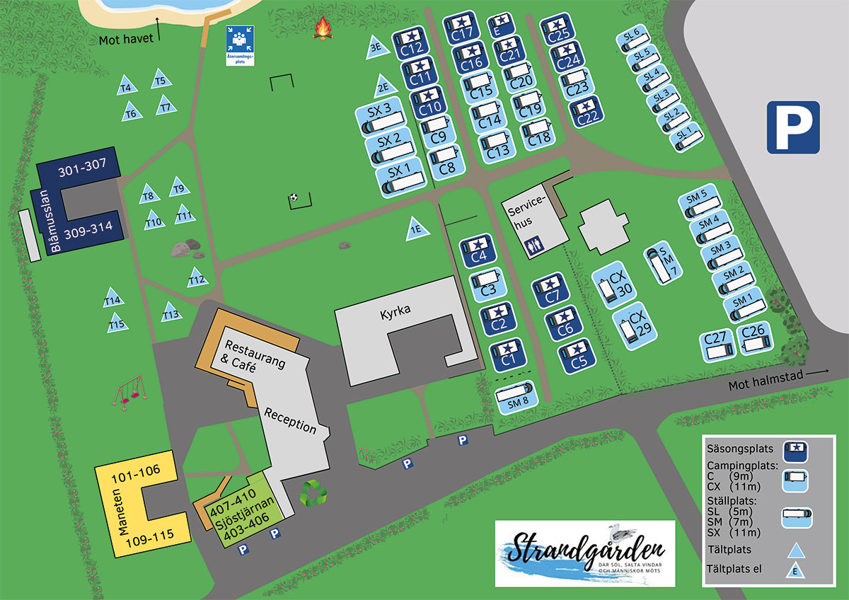 Campingkarta 2026 - Strandgården