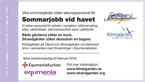 Sommarjobba på Strandgården!