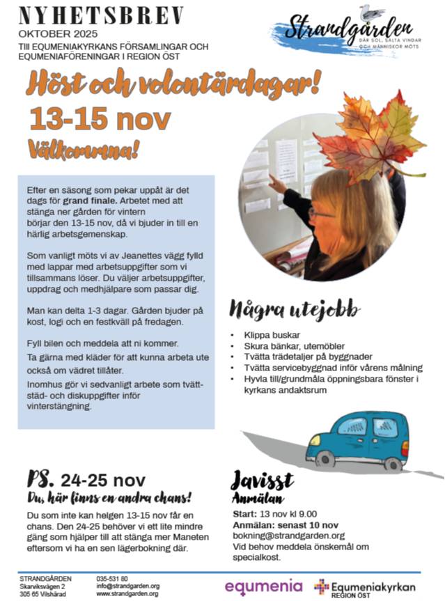 Nu bjuder vi in till volontärdagar 13-15 nov
